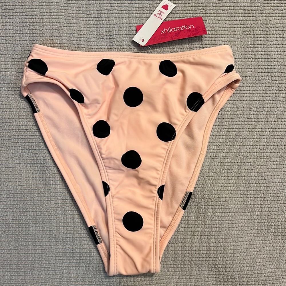 Pink and Black Polka Dot Swim Bottoms